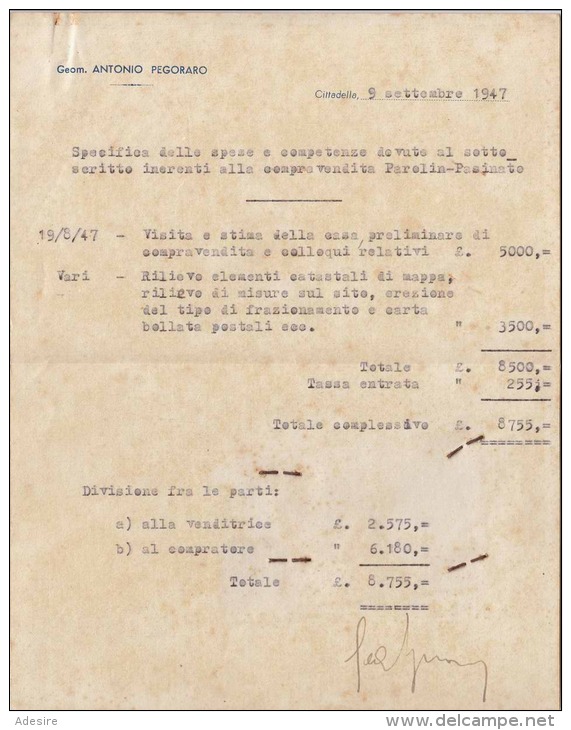 Italien 1947, Seltene Frankierung (Porto Oder Steuermarken 2 X 100 Lire) + (50 + 10 Lire Industria) - 1946-47 Corpo Polacco Periode