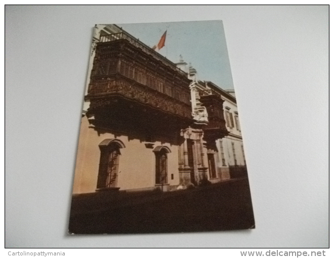 STORIA POSTALE Annullo A Targa Rosso Targhetta Perù Palacio De Torre Tagle Lima - Perù