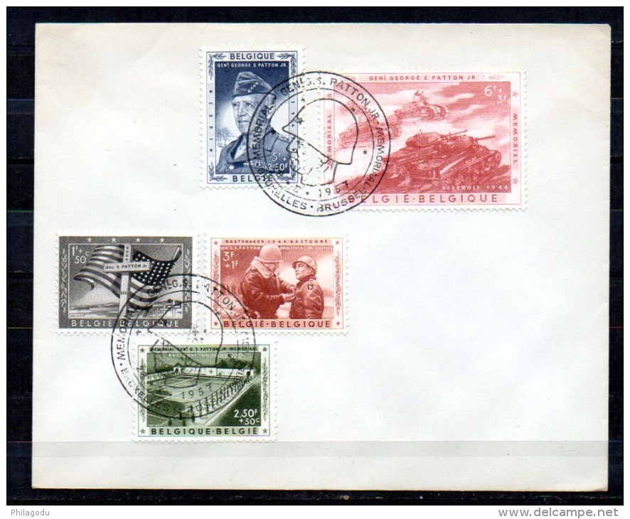 WW2 Général Patton 1957 ,Y&T. 1032 / 1038 Sur Lettre Avec Cachet 1er Jour, Cote 55 €,   FDC - Lettres & Documents
