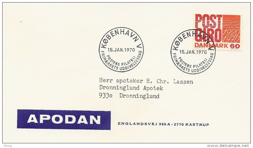 Post Giro  50 Years   Denmark  Fdc.   S - 890 - Post