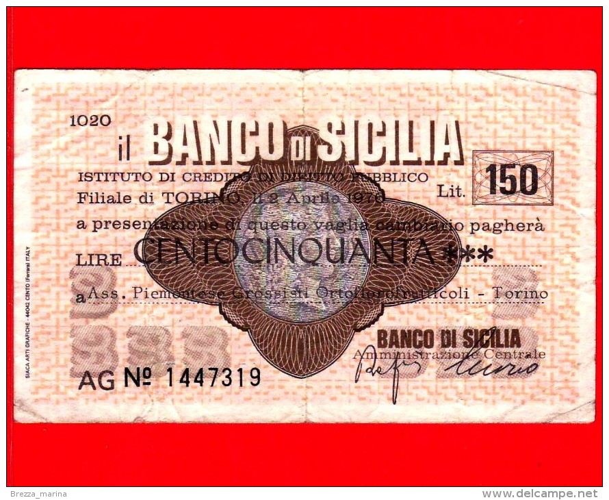 MINIASSEGNI - BANCO DI SICILIA  - Usato - [10] Chèques