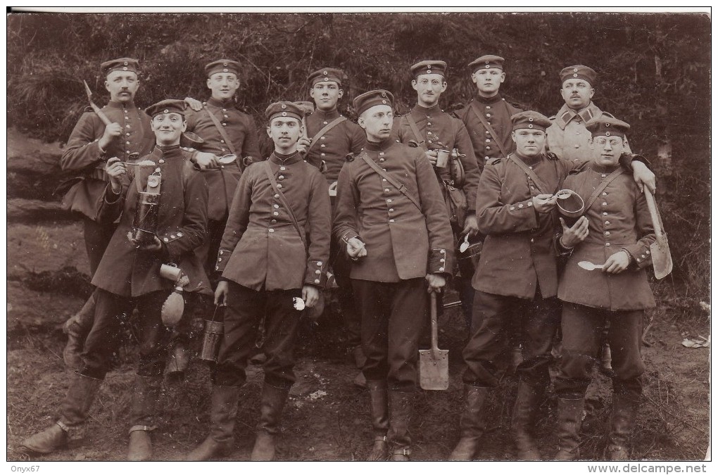 Carte Postale Photo Militaire Allemand HAGUENAU (Bas-Rhin) Groupe Soldats 1916-Briefstempel -Stempel-Tampon Preussen - Haguenau
