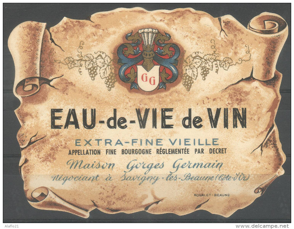 Etiquette EAU De VIE De VIN - Bourgogne