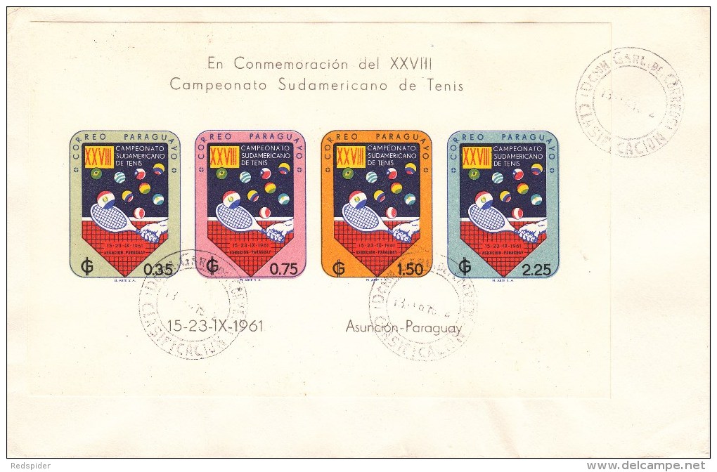 TENNIS, PARAGUAY, 1961, FDC / Special Postmark !! - Tennis