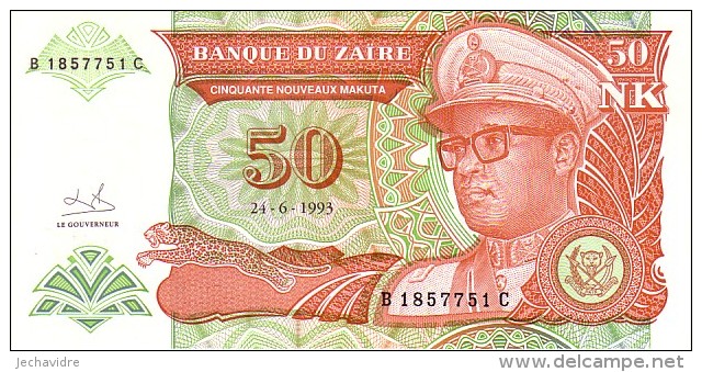 ZAÏRE  50 NouveauxMakuta  Daté Du  24-06-1993    Pick 51     ***** BILLET  NEUF ***** - Zaire