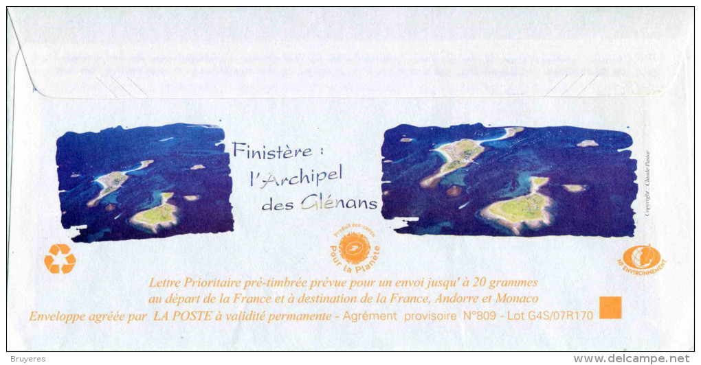 PAP Avec Timbre "Lamouche" Sur Papier Ordinaire Et Illust. "Île D'Ouessant (29)" - Au Verso Lot G4S/07R170 - Prêts-à-poster:Overprinting/Lamouche