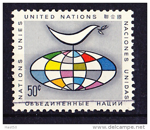 UN New York - Globus + Friedenstaube (MiNr: 106) 1964 Gest. Used Obl. - Usados