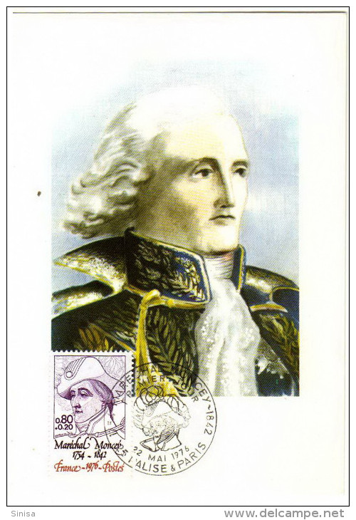 France / Maximum Cards / Famous Persons / Marshal Moncey - 1970-1979