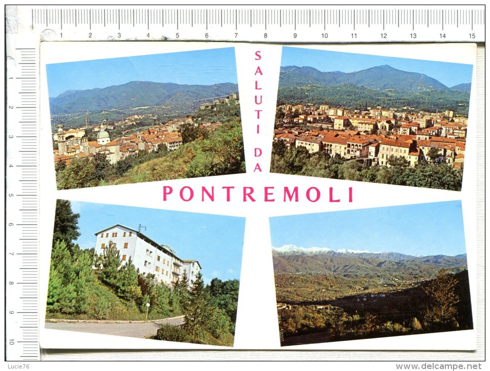 PONTREMOLI  -  SALUTI  DA............ -   Panorama Con Il Castel Piagnaro  - Golf Hotel -   4 Vues - Massa