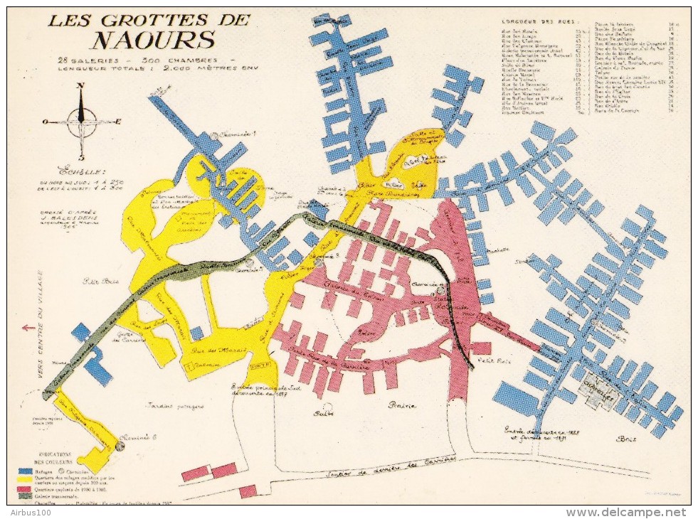 80 - Plan De La Cité Des Grottes De Naours - Tampon Au Verso - Non Circulée - Scannée Recto Verso - - Naours