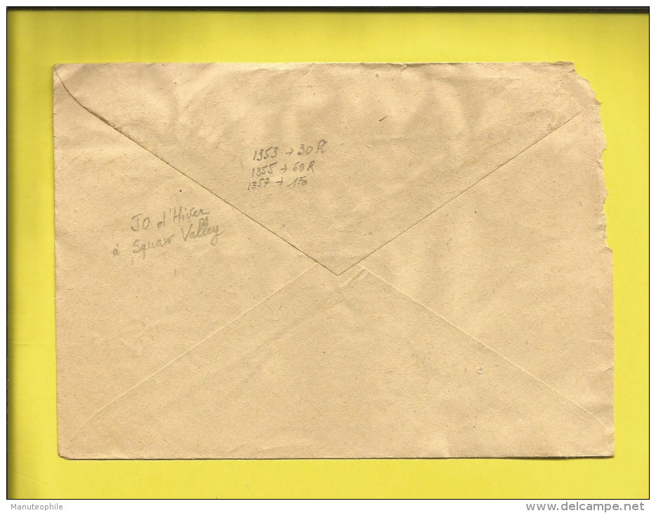 Lettre HONGRIE Affranchie Des Timbres N°s 1353, 1355, 1357 JEUX OLYMPIQUES De SQUAW VALLEY  De  1960 - Poststempel (Marcophilie)