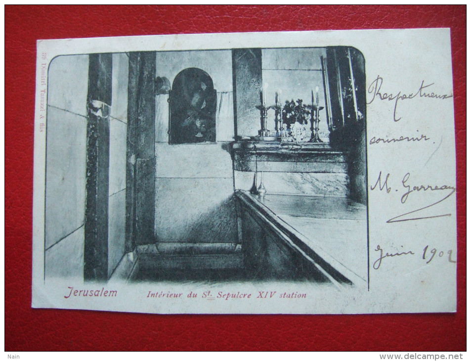 FRANCE - TIMBRE 10 C SAGE OBLITERE " JERUSALEM " - + CARTE INTERIEUR DU ST SEPULCRE - RARE - - 1877-1920: Période Semi Moderne