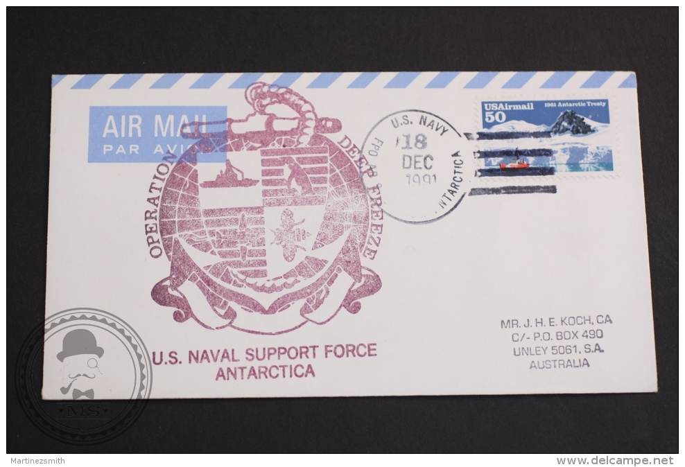 December 18, 1991 Cover - U.S. Naval Support Force Antarctica - Air Mail: U.S. Navy Postmarked - Polar Ships & Icebreakers