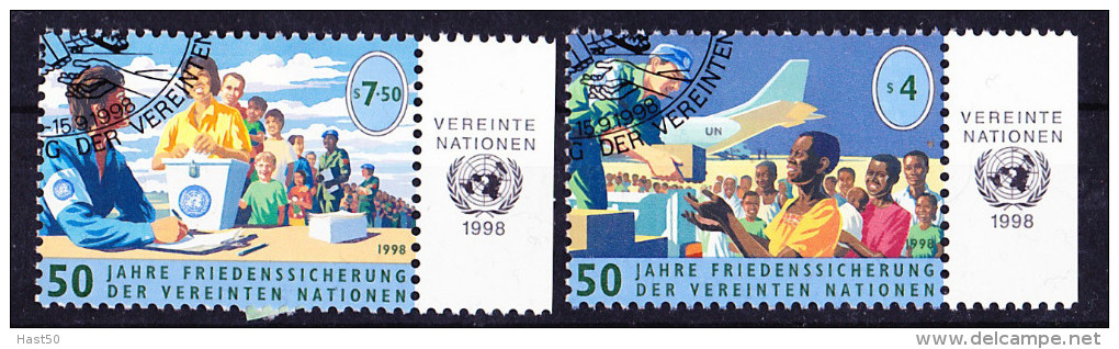 UN Wien Vienna Vienne Hilfe+Unterstützung (MiNr: 266/7 Je Mit TAB) 1998 - Gest. Used. Obl.. - Used Stamps