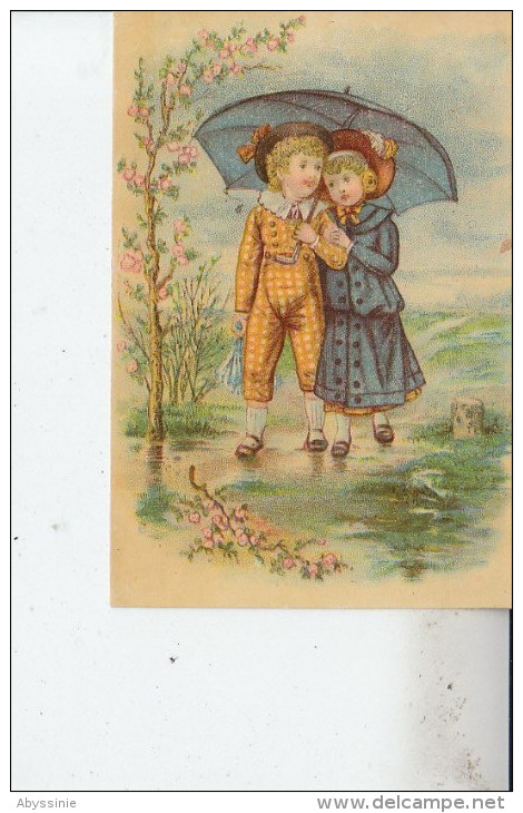 CHROMO DECOUPIS Non Collé - Enfants Sous Un Parapluie - D19 13 - Ragazzi