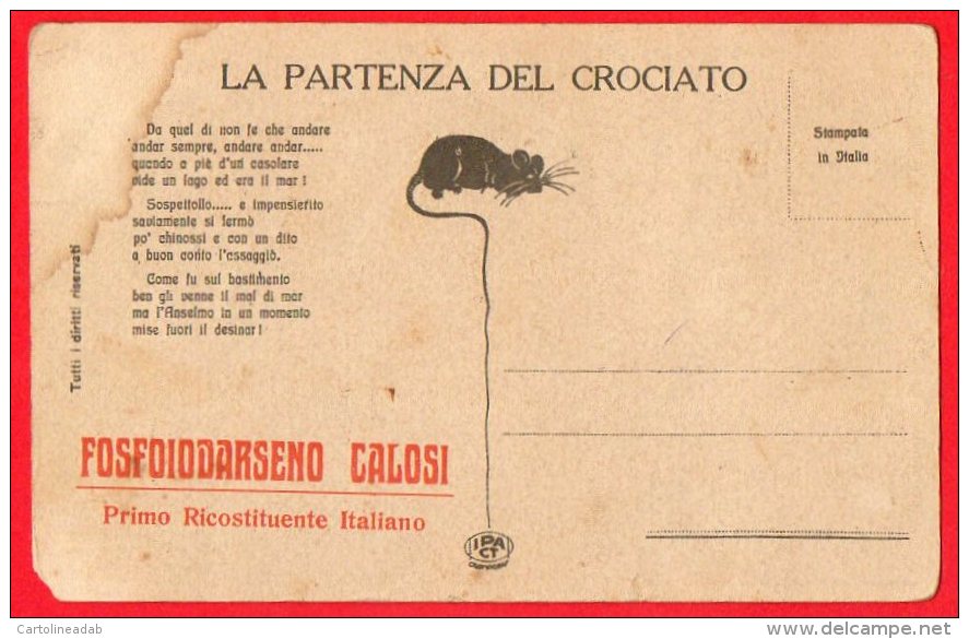 [DC6332] LA PARTENZA DEL CROCIATO- CARTOLINA ILLUSTRATA FIRMATA DA C. SARRI - Old Postcard - Fiabe, Racconti Popolari & Leggende