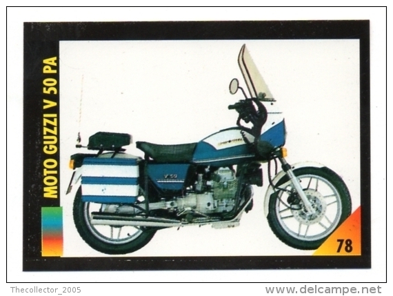 FIGURINA TRADING CARDS: LA MIA MOTO /MY MOTORBIKE - MASTERS EDIZIONI (1993) - MOTO GUZZI V50 PA (POLIZIA POLICE) - Motori