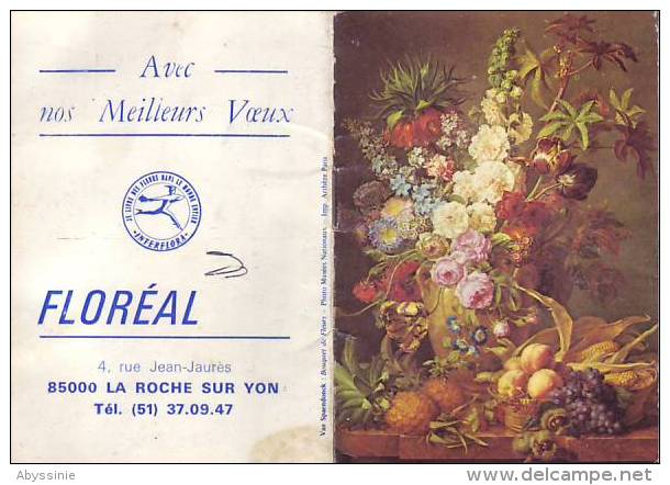 Calendrier FLOREAL - 1979 - 4 Rue Jean Jaurès - 85 LA ROCHE SUR YON - D3 - Petit Format : 1971-80