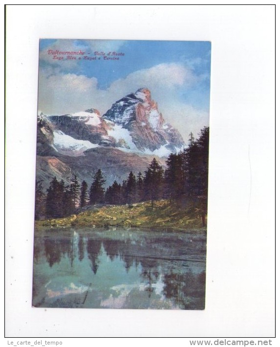 Cartolina Valtournenche - Valle D'Aosta. Lago Bleu O Layet E Cervino. - Other & Unclassified