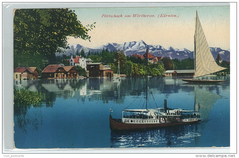 AUSTRIA, KARNTEN, PORTSCHACH AM WORTHERSEE,  SEGELSCHIFF, DAMPFER SCHIFF NM Cond.  PC, Unused,  1926 - Pörtschach