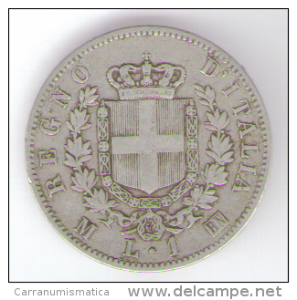 ITALIA 1 LIRA 1863 VITTORIO EMANUELE II AG SILVER - 1861-1878 : Victor Emmanuel II