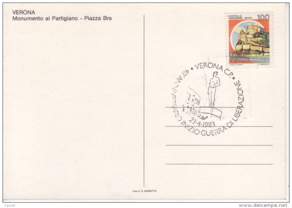 1983 23.4 Verona 40 Anniversario Inizio Guerra Di Liberazione - 1981-90: Storia Postale