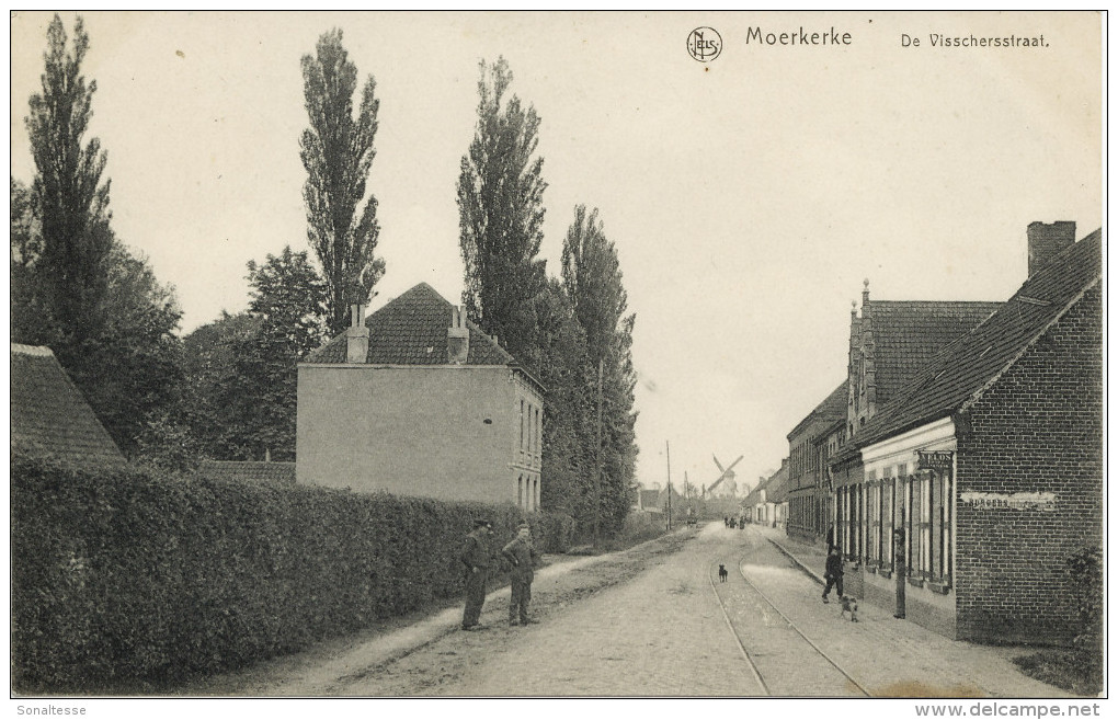 Moerkerke / Vissersstraat Met Zicht Op De Molen / 1918 / Feldpost - Windmills