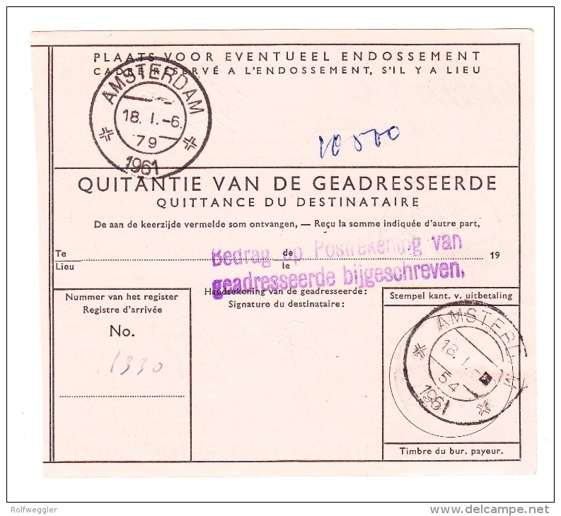 1950/54 Geldanweisungskarte Per Luftpost Ab TANAHMERAH Nach Amsterdam - Nueva Guinea Holandesa