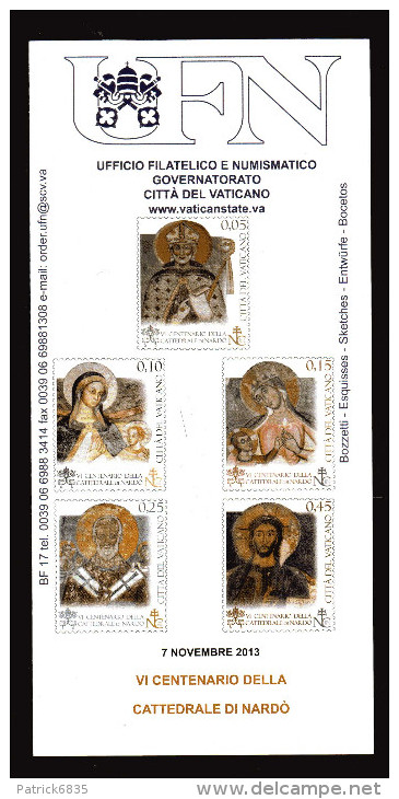 Vaticano °-X- 2013 -  St. Postale - Bollettino Ufficiale - VI Centenario Della Cattedrale Di Nardò - Cartas & Documentos