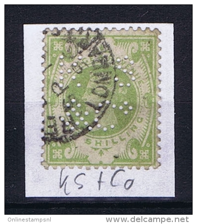 Great Britain SG  211  Used  1887 Yvert 103, PERFIN    KS &amp; Co - Used Stamps