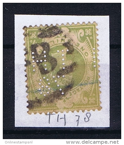 Great Britain SG  211  Used  1887 Yvert 103, PERFIN   TH 78 - Usati