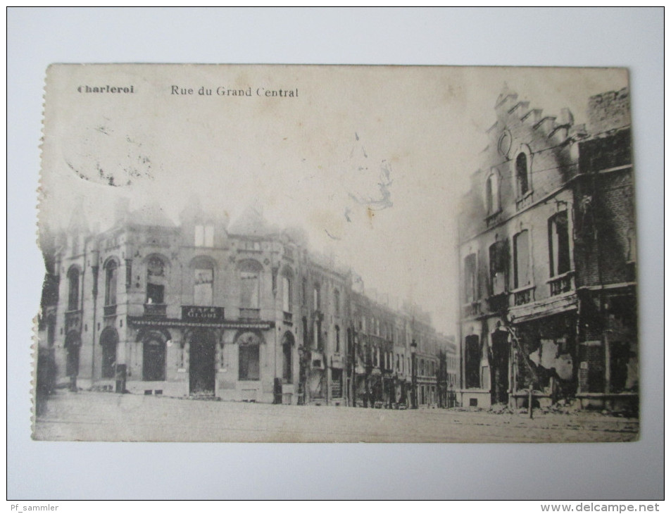 AK / Bildpostkarte 1925 Charleroi Rue Du Grand Central / Zerstörte Häuser Aus Dem 1. WK - Charleroi