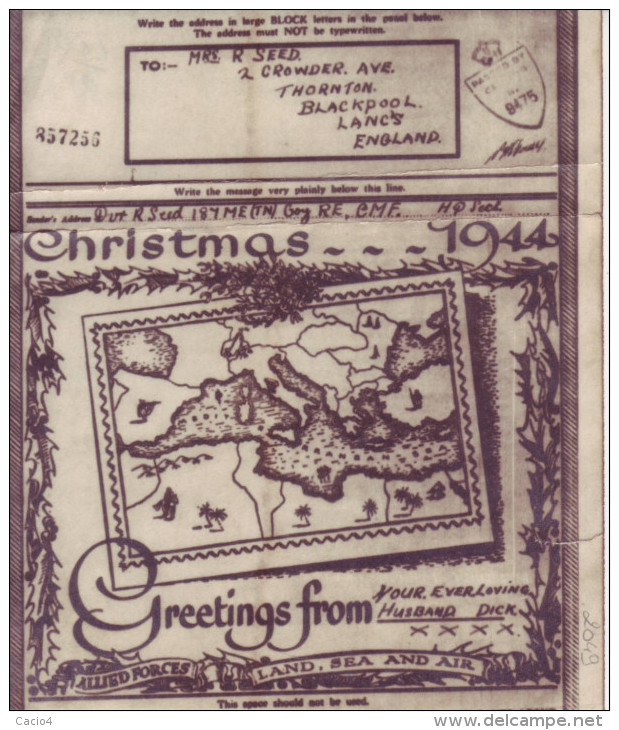 1944 AIRGRAPH Christmas Greetings To UK - Rare - Covers & Documents