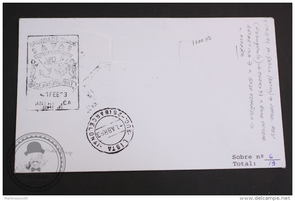 February 22, 1993 Limited Cover - Antarctic Spanish Base Juan Carlos I Scientific Campaign - Naval Base Army Of Chile - Forschungsprogramme