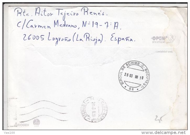 MUSIC, NOTES, STAMP ON COVER, 1998, SPAIN - Brieven En Documenten