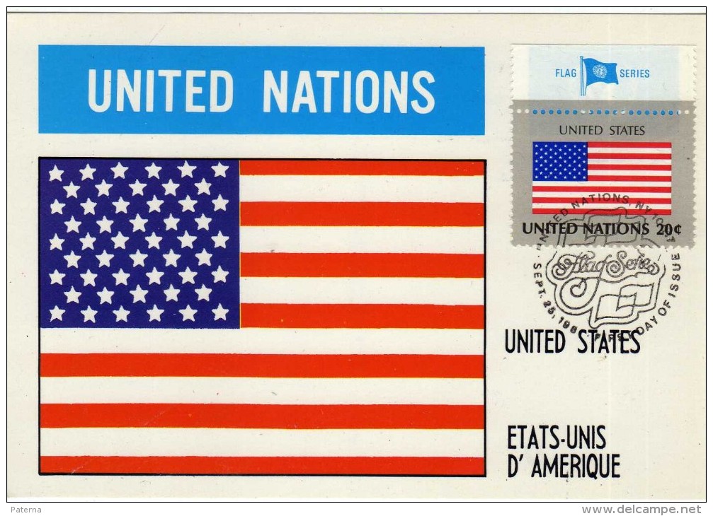 1537   Maxima Bandera  Estados Unidos 1981  United Nations - Maximum Cards