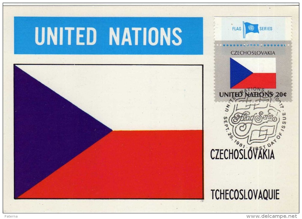 1538   Maxima Bandera  Checoslovaquia 1981  United Nations - Maximum Cards