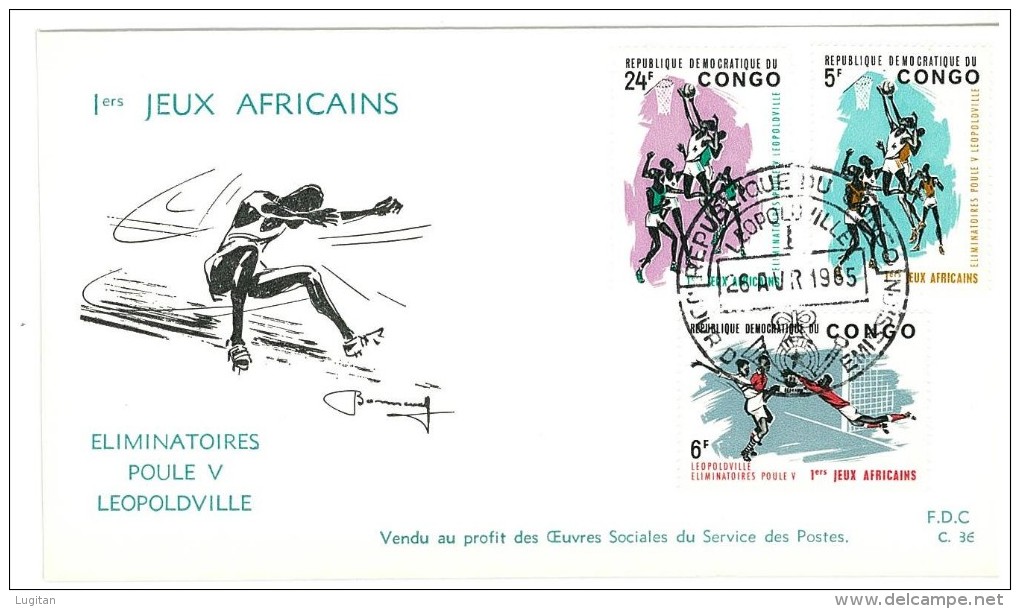 REPUBBLICA DEMOCRATICA DEL CONGO  - 1965 The 1st African Games, Leopoldville - FDC