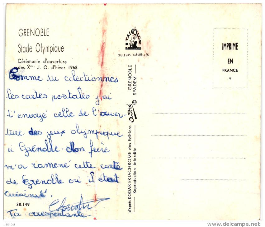 GRENOBLE STADE OLYMPIQUE ,CEREMONIE D'OUVERTURE DES Xè J.O D'HIVER 1968,A VOIR !!  REF 37088 - Giochi Olimpici