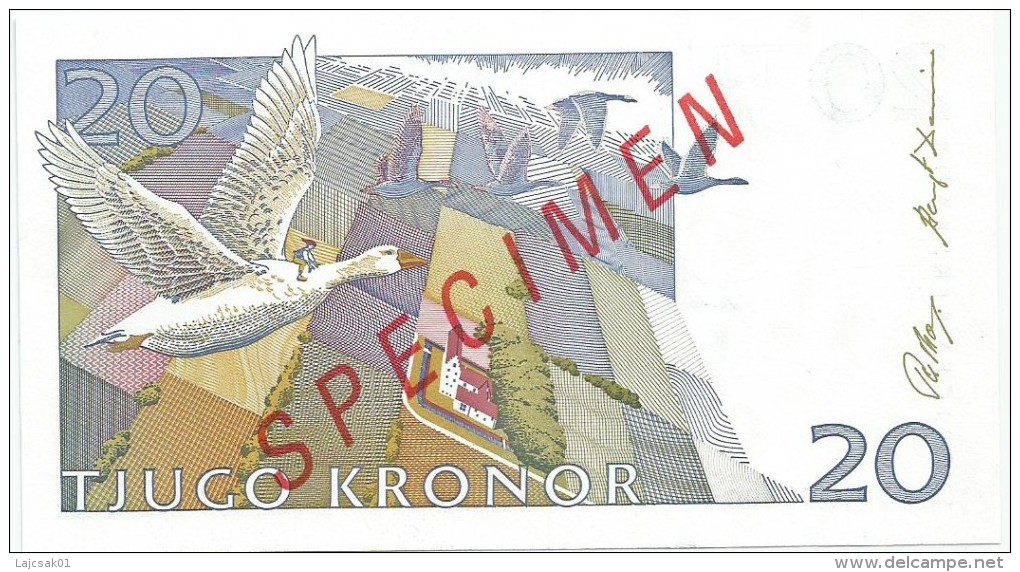 Sweden 20 Kronor 1991-95. UNC P-61 SPECIMEN  Zero Numbered - Suède