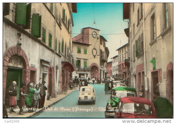 S.CASCIANO IN VAL DI PESA FIRENZE VIA MACCHIAVELLI ACQUARELLATA ANNI 60 NON VG. - Firenze (Florence)