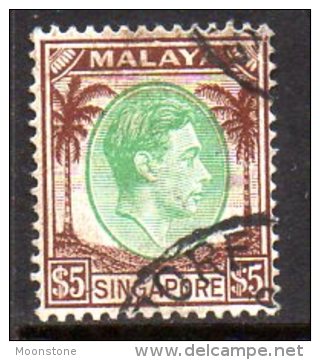 Singapore GVI 1948 $5 Definitive, P. 14, Fine Used - Singapore (...-1959)