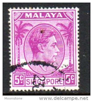 Singapore GVI 1948 5c Definitive, P. 17½x18, Used - Singapore (...-1959)