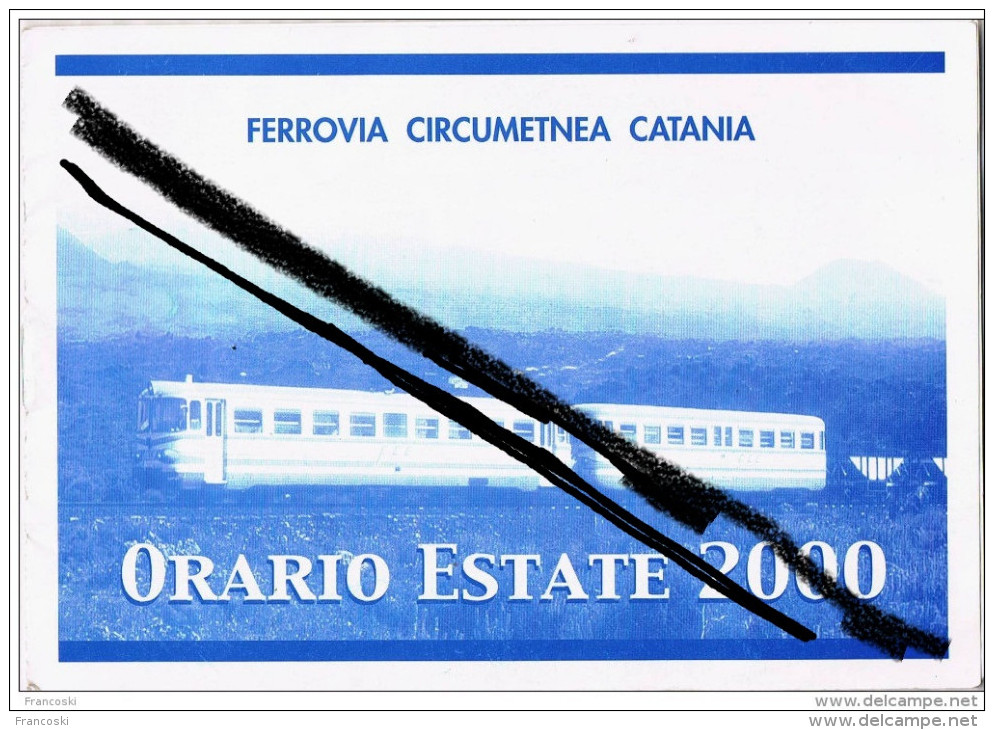 ORARIO FERROVIARIO FERROVIA CIRCUMETNEA CATANIA-RIPOSTO-estate 2000- - Europe