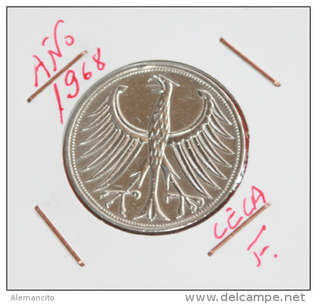 ALEMANIA  5  MARCOS  (  1968-F ) - 5 Mark