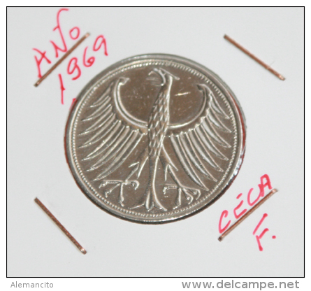 ALEMANIA  5  MARCOS  (  1969-F ) - 5 Mark