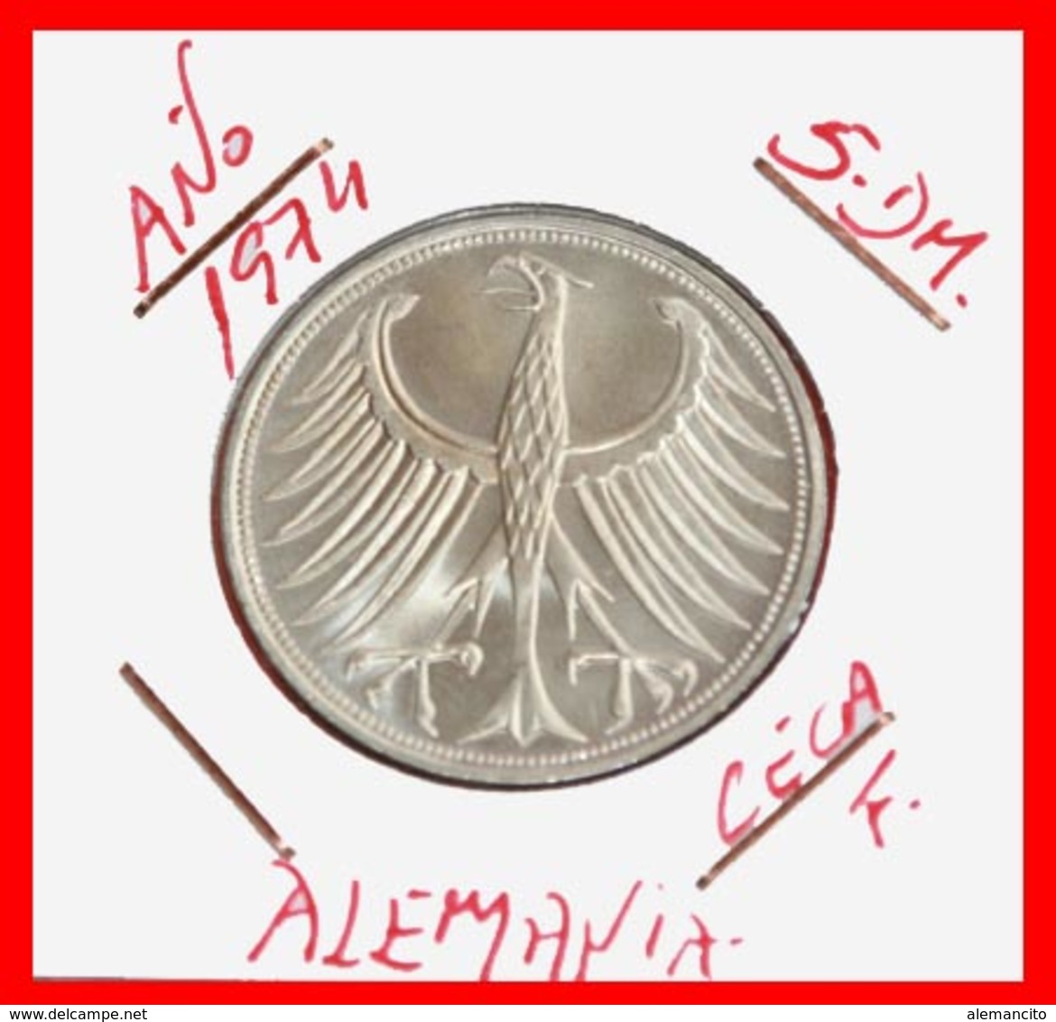 ALEMANIA  5  MARCOS    (  1974-F ) S/C - 5 Marcos