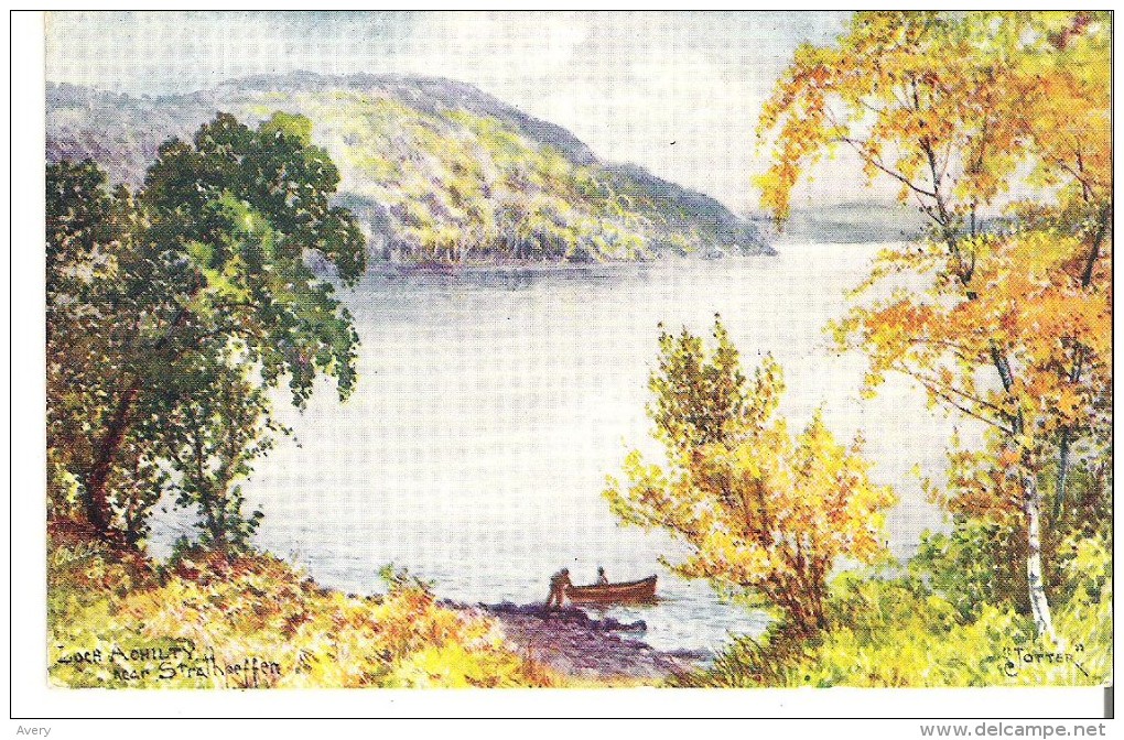 Raphael Tuck & Sons' "Oilette" " Bonnie Scotland Loch Achilty, Near Strathpeffer - Peintures & Tableaux