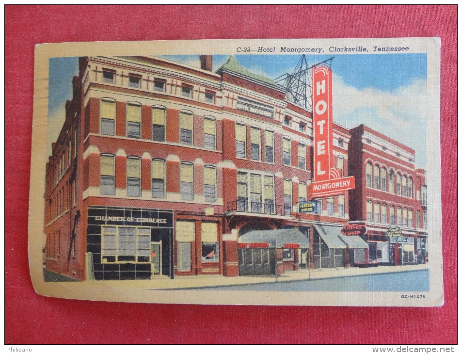 Tennessee > Clarksville       Hotel Montgomery 1956 Cancel   Ref 1242 - Clarksville