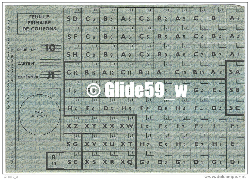 Feuille Primaire De Coupons - Série N° 10 - Catégorie J1 - Documents Historiques